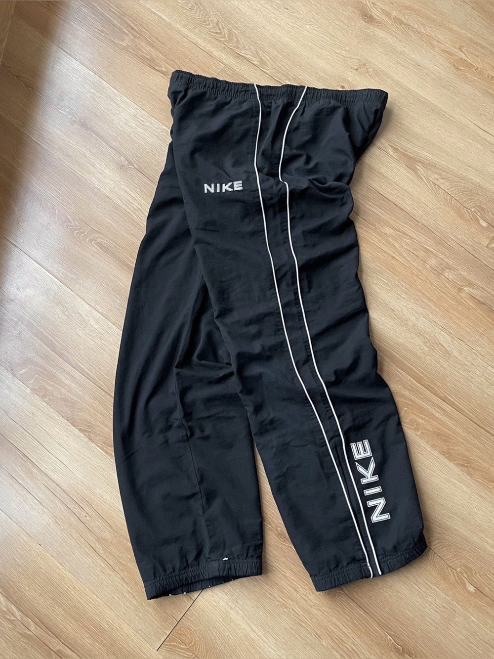 Nike Vintage 90s Y2K Spell Out Drill Parachute Track Pants Joggers Blokecore L